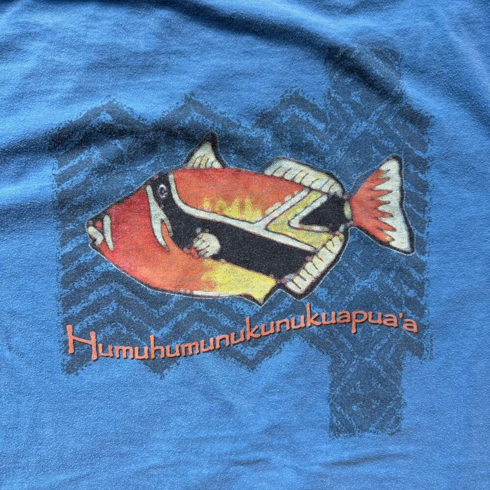 Crazy Shirts Hawaii Humuhumunukunukuapua’a Fish Tee XL Blue